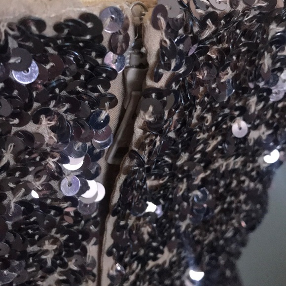 MINT  elegant Brown CACHE SPARKLY TOP Silk - Picture 7 of 8